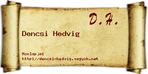 Dencsi Hedvig névjegykártya